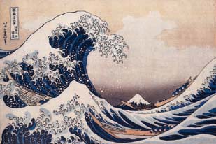 La grande onda al largo della costa Kanagawa di Hokusai